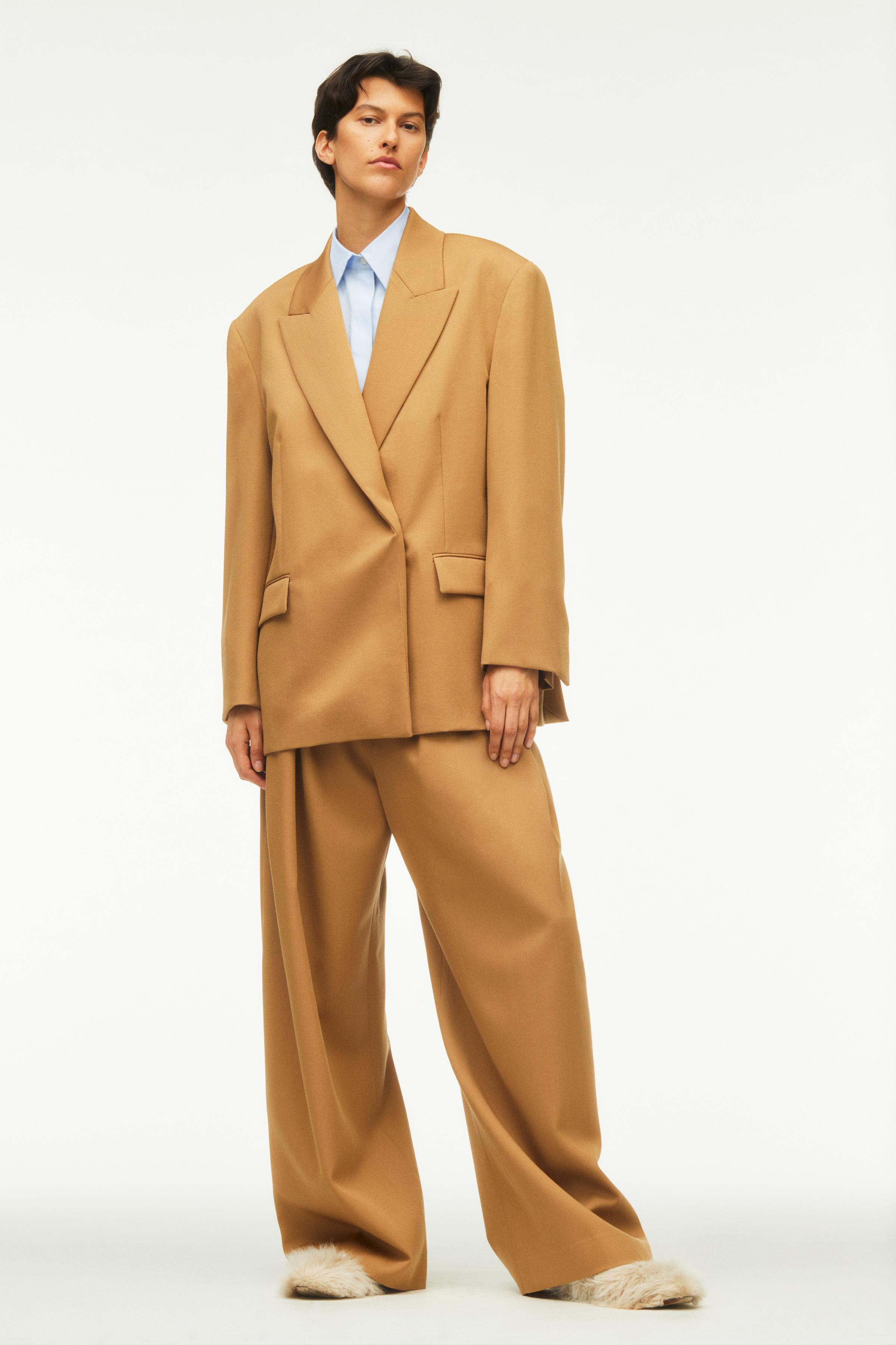 PANTALONI DI LANA CON PINCES LIMITED EDITION cammello ZARA Italia Italy